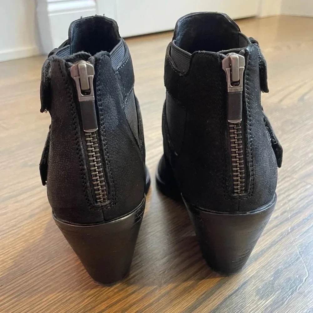 EILEEN FISHER List Nubuck Peep Toe Bootie Leather size 5